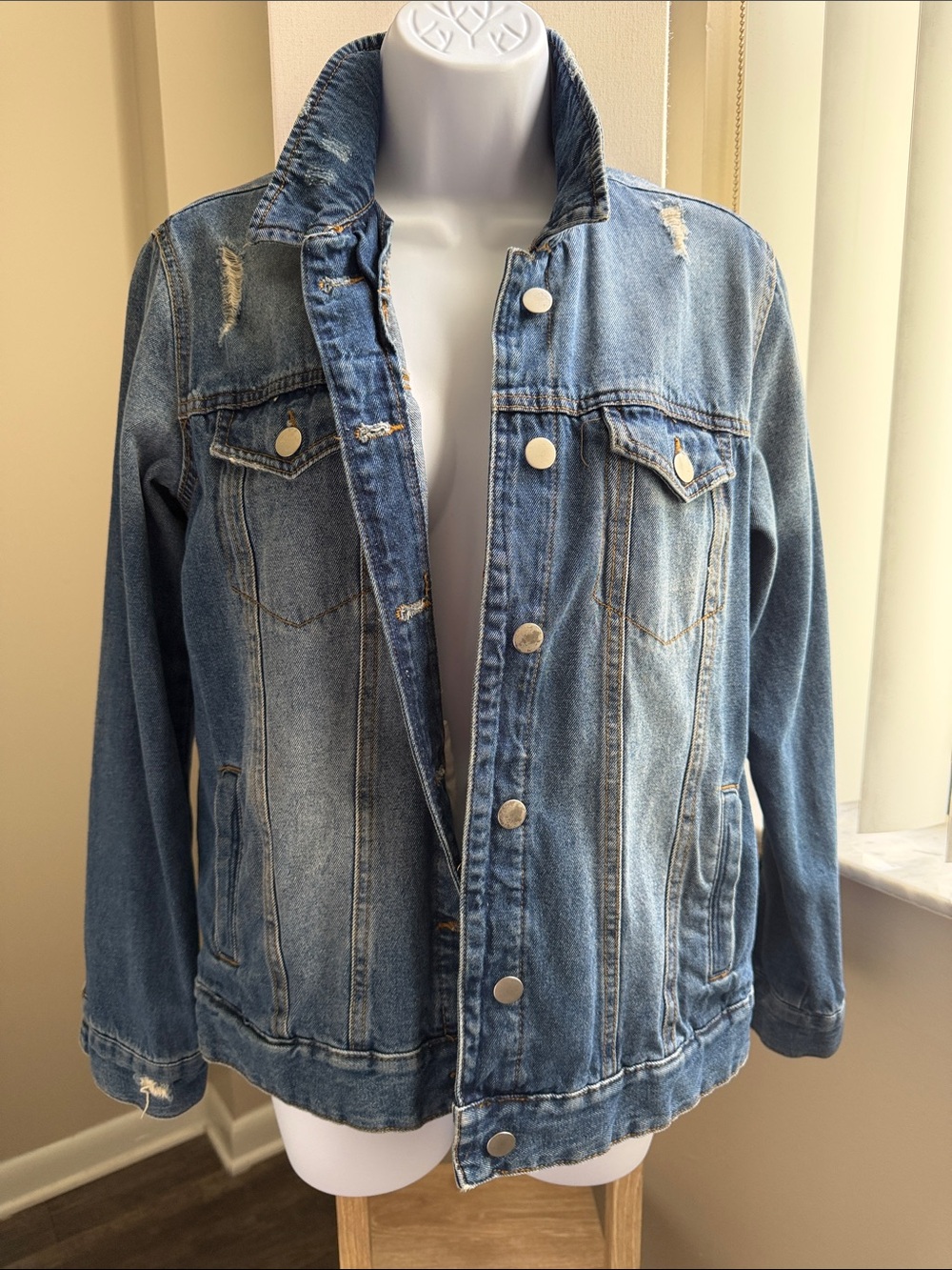 Abound Light Blue Distressed Denim Jacket